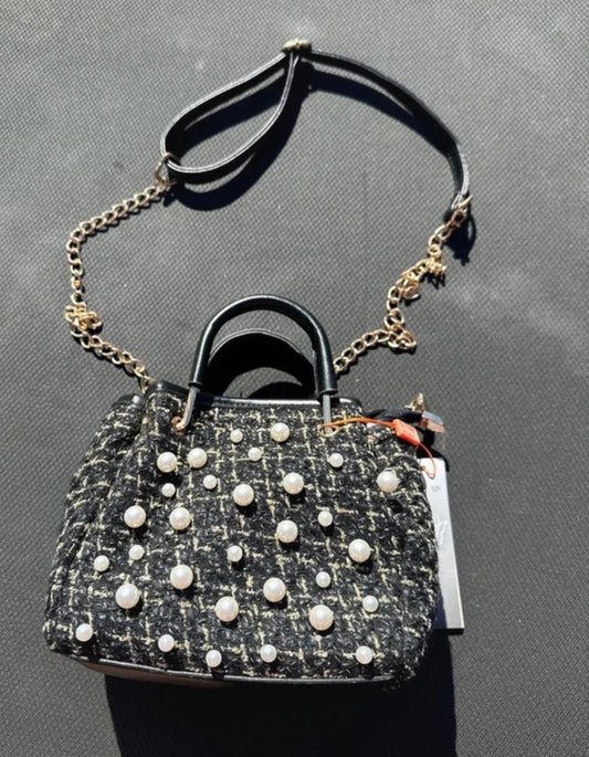 Black and gold pearl bag / crossbody bag brand new with tags