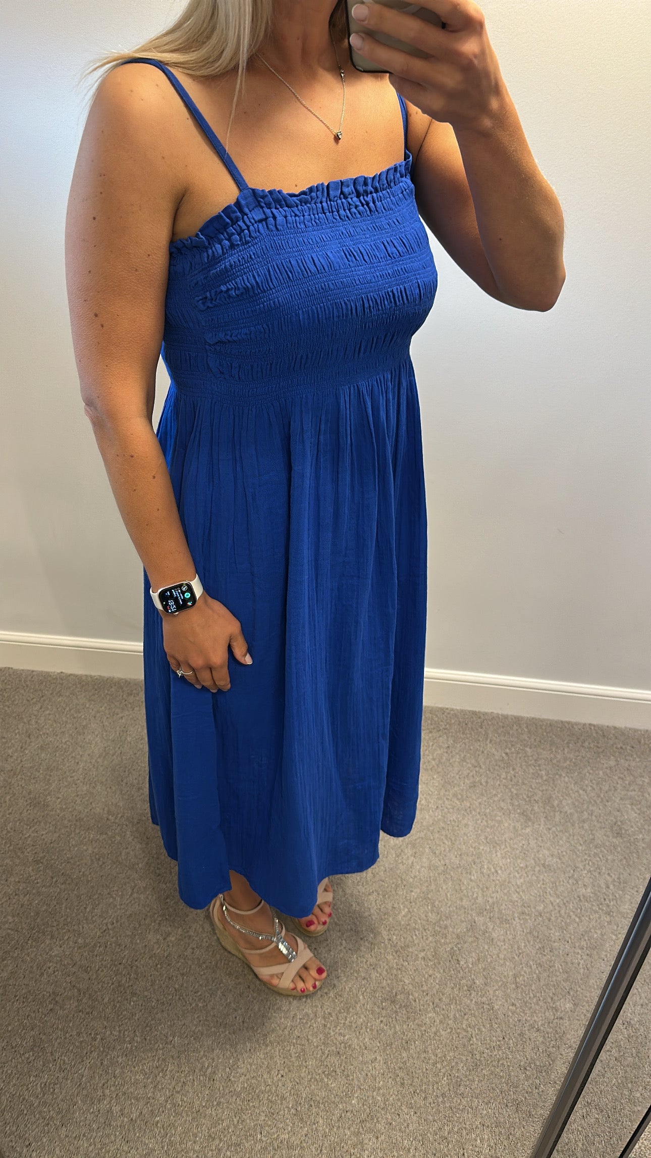 F&F blue summer dress size L fitting upto size 16