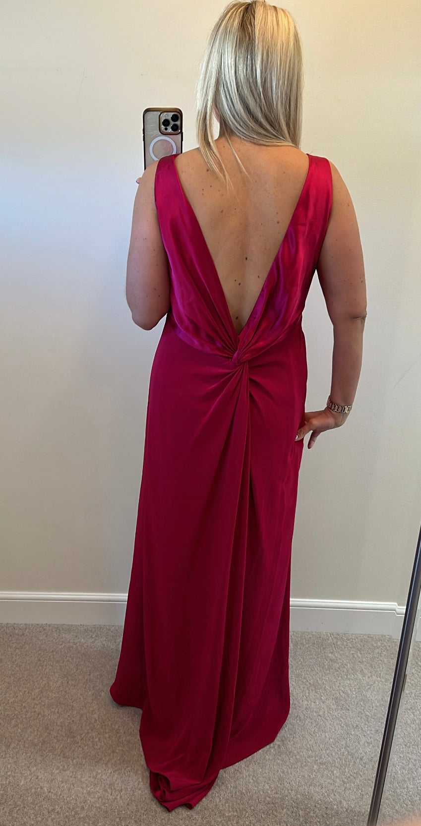 Pearce Fionda deep pink / burgundy evening dress size 16