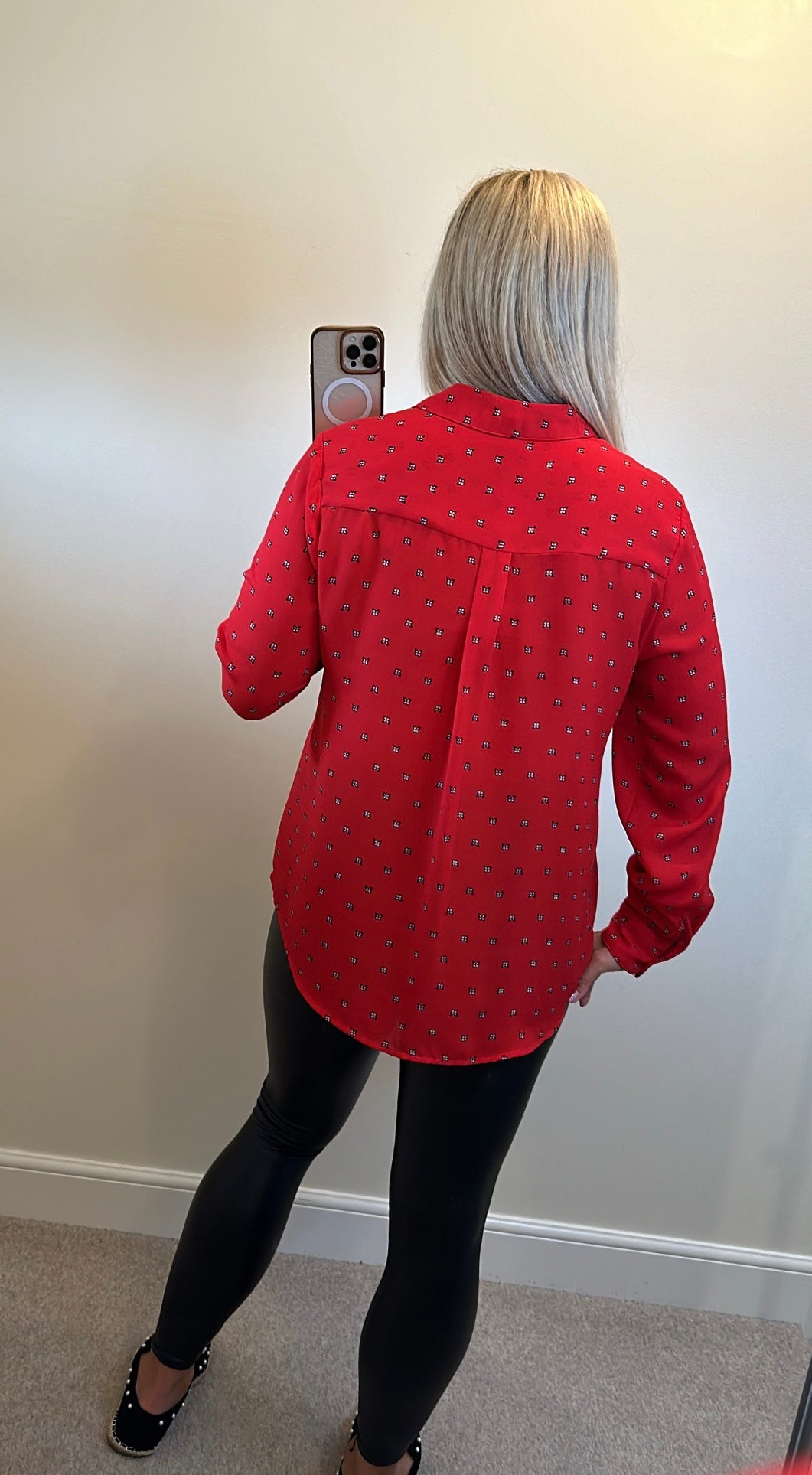 New look red butterfly shirt size 14