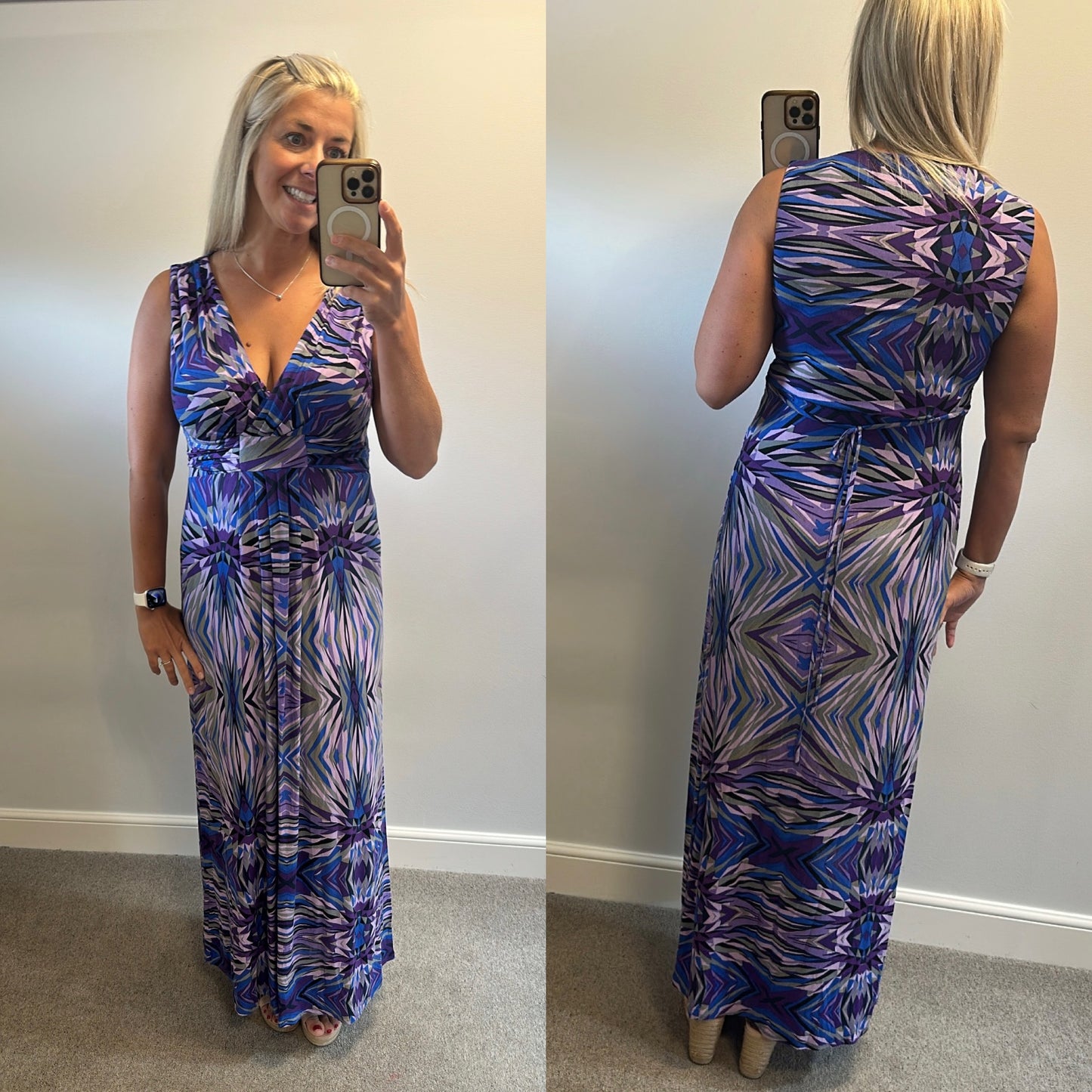 Peruna purple print dress size 14L