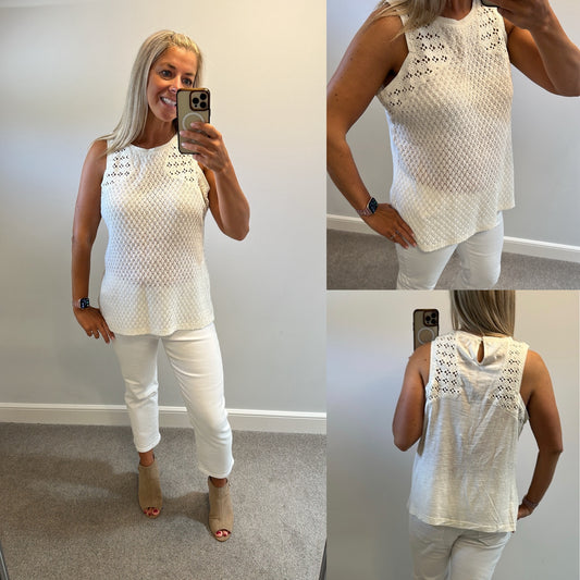Fat face cream knit top size 18