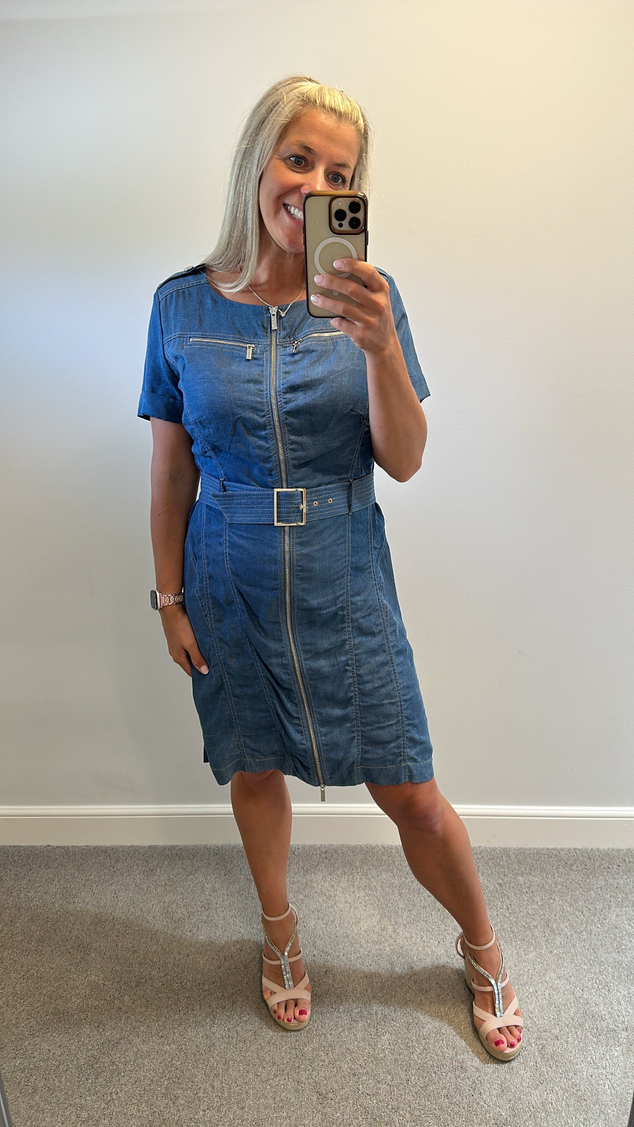 Karen Millen denim dress small size 16