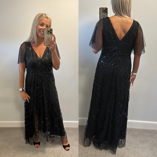 Ever pretty black sequin dress size 18 brand new with tags