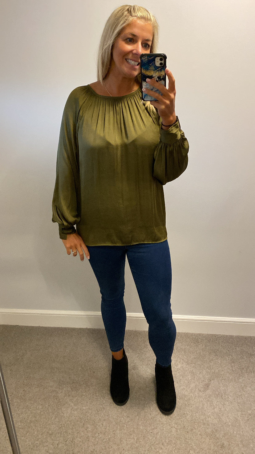H&M khaki top size 16