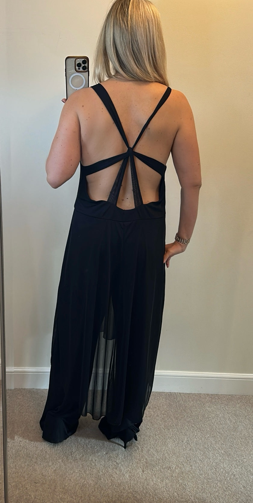 Kaleidoscope black jumpsuit size 20