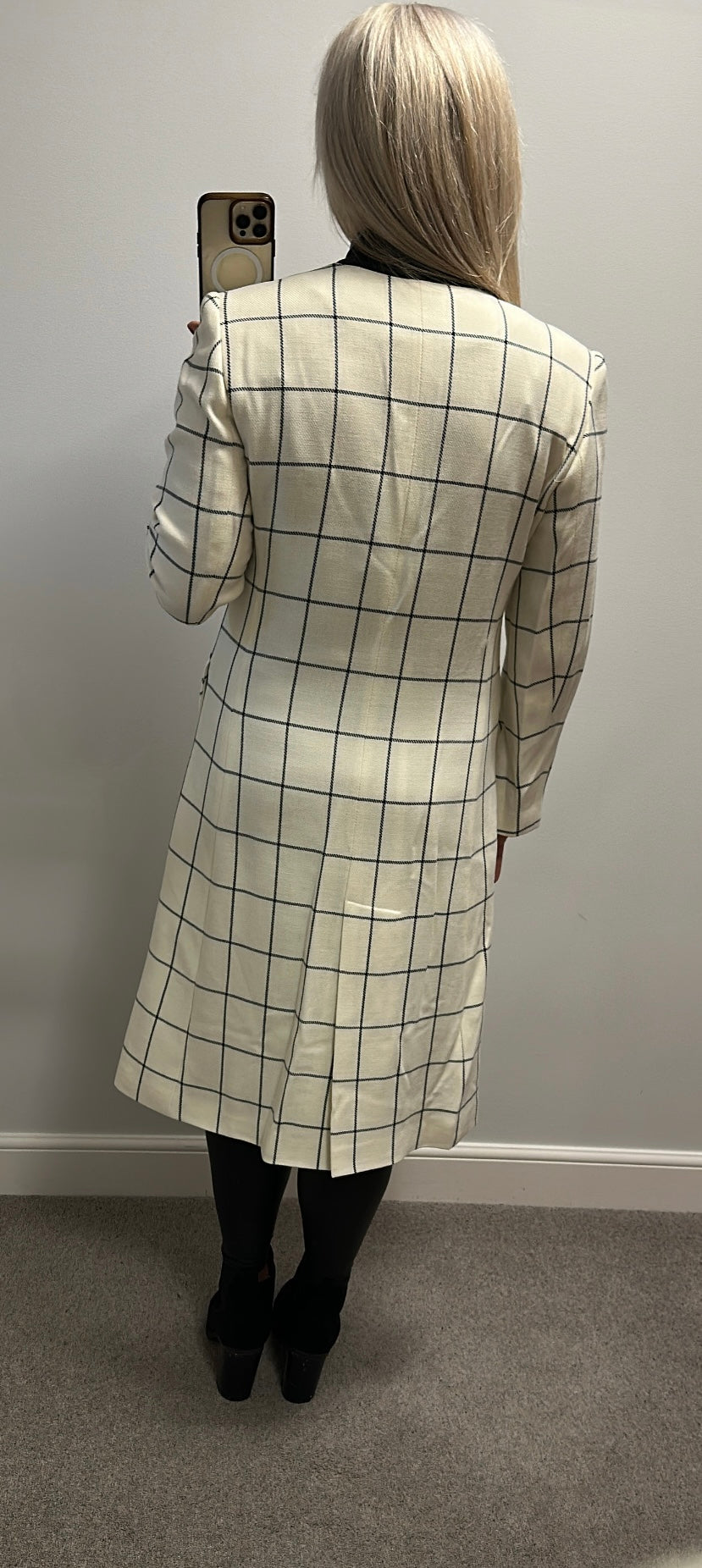 Michael Ambers wool check coat size 12