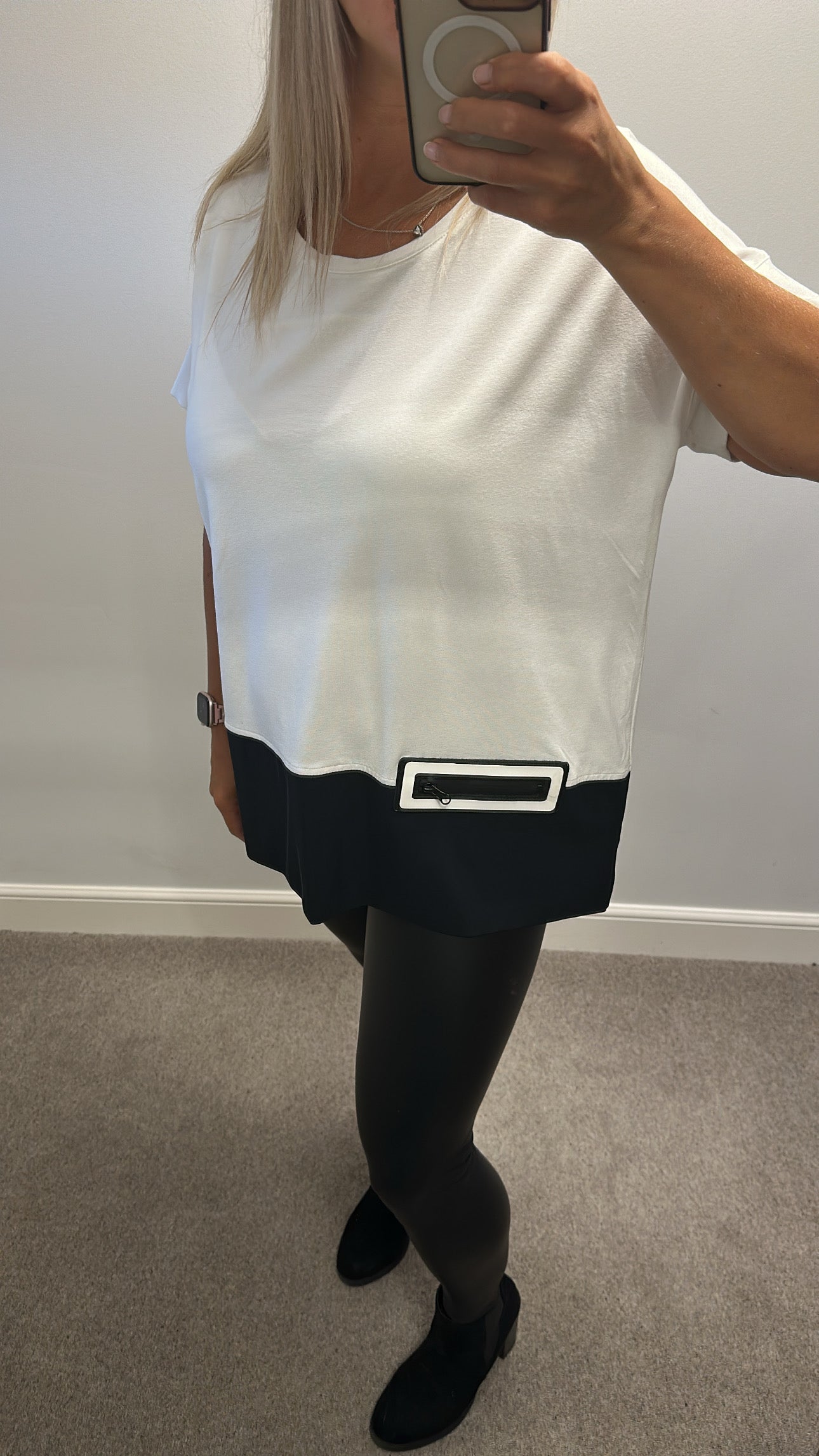 NAYA white and black top size 2 would fit upto size 16