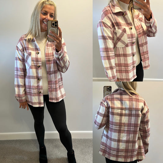 George pink shacket size 8-10