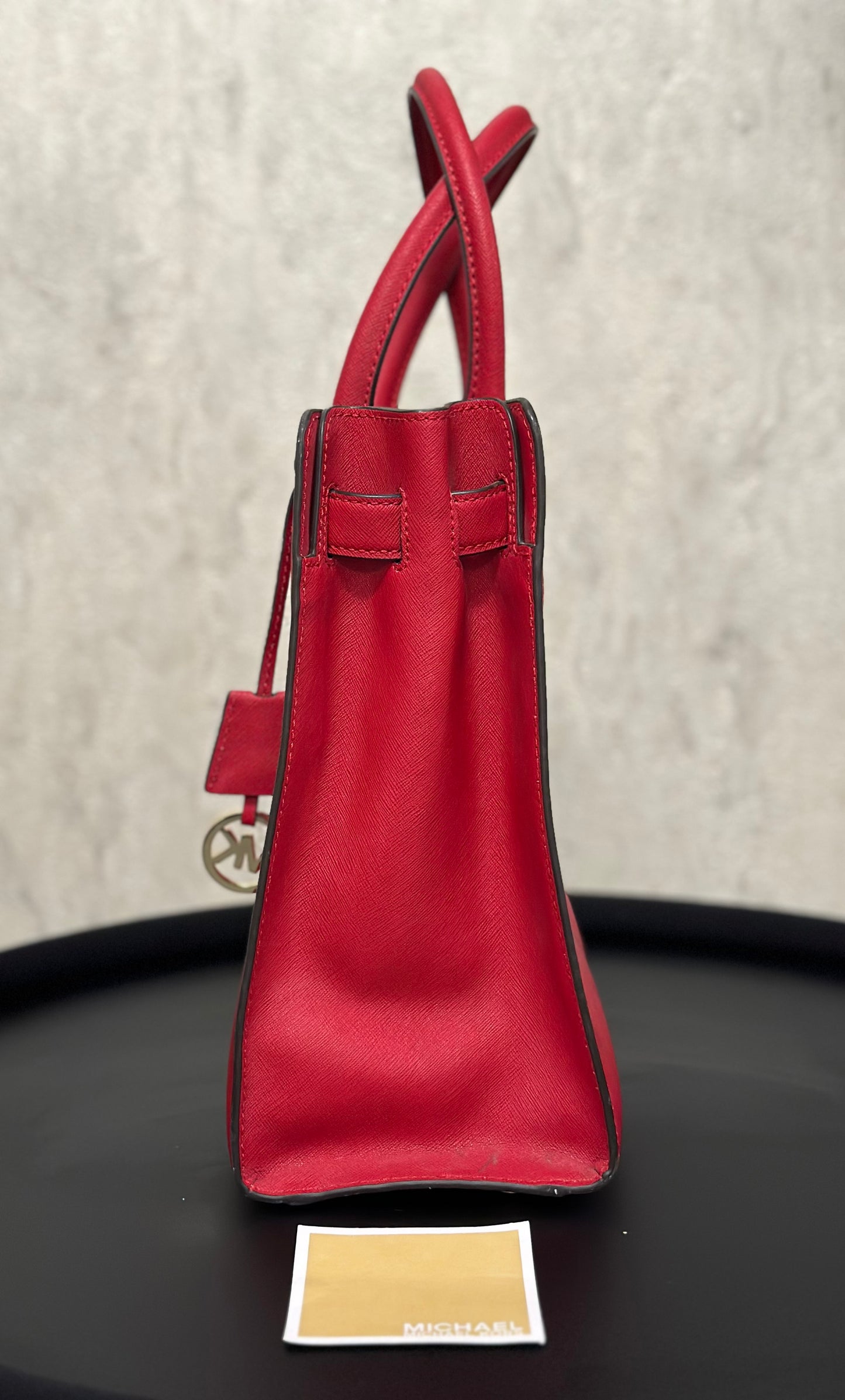 Michael Kors red leather bag with long strap