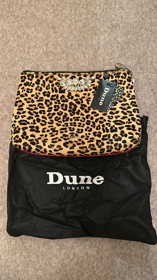 Dune leopard print embellished clutch bag brand new with tags