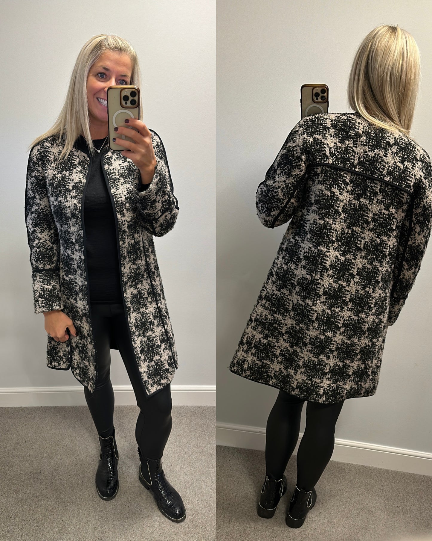 Autograph black and off white print jacket size 6