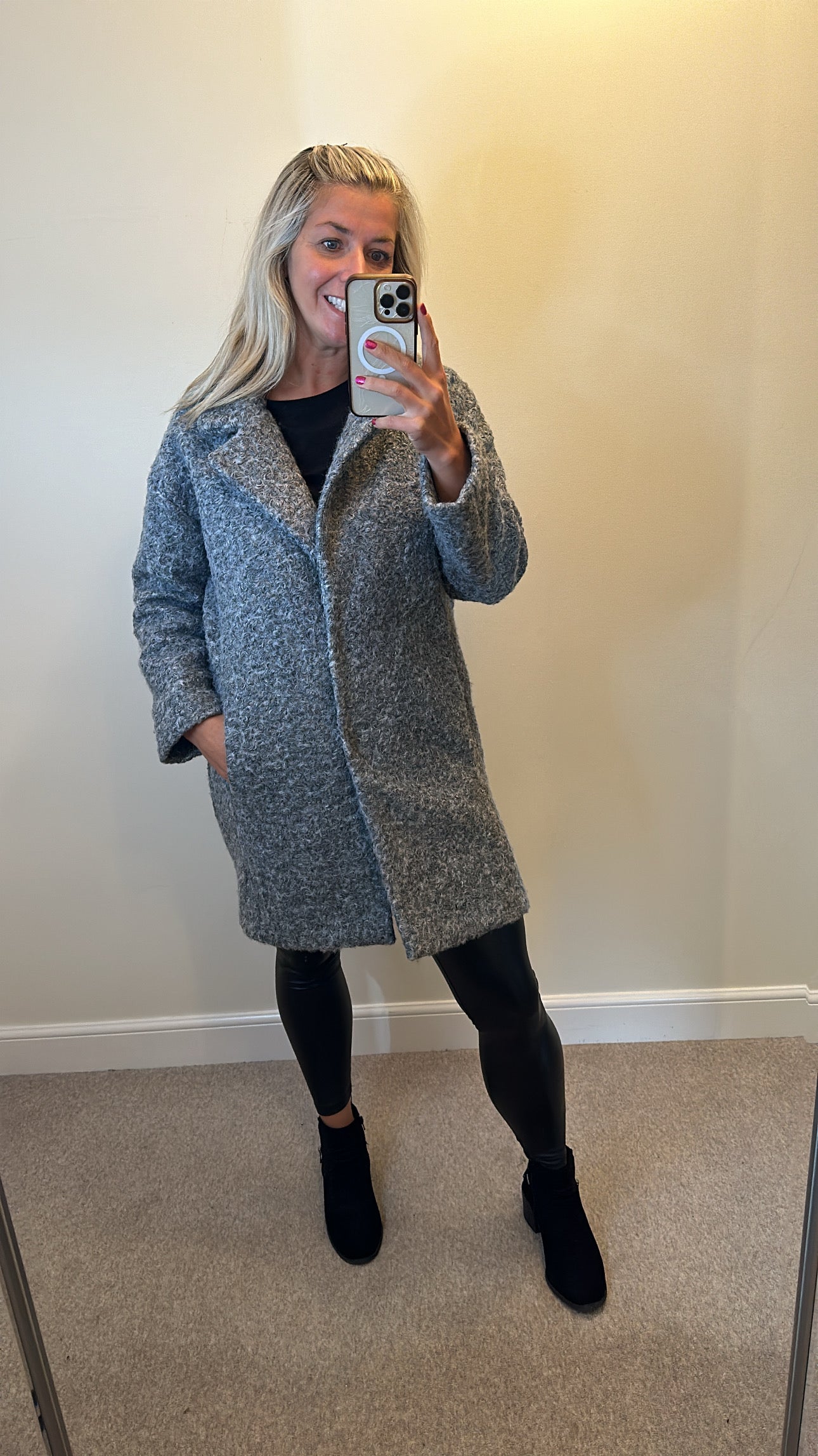 F&F grey coatigan oversized size 8