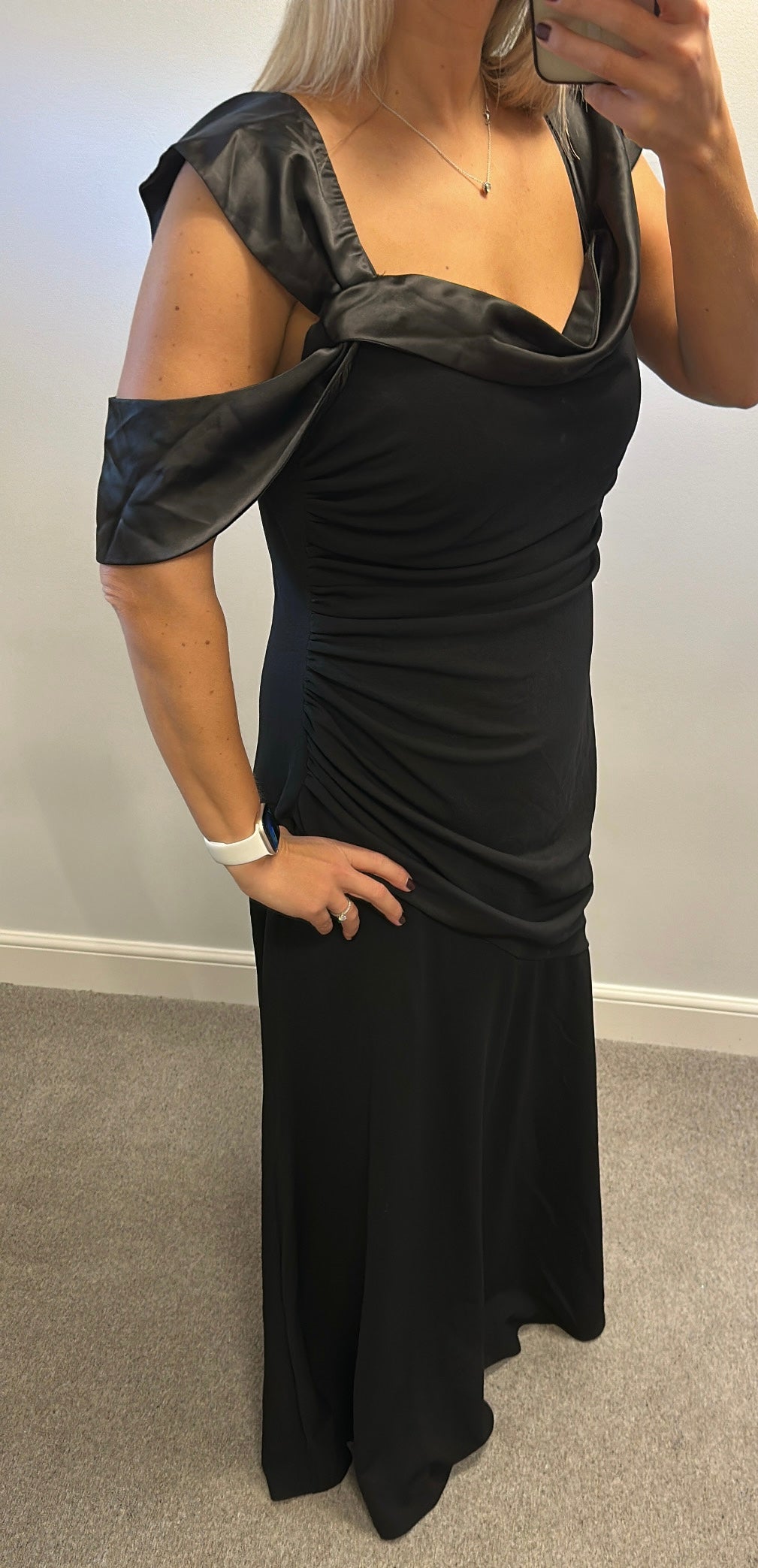 Goddiva Long black evening dress size 20