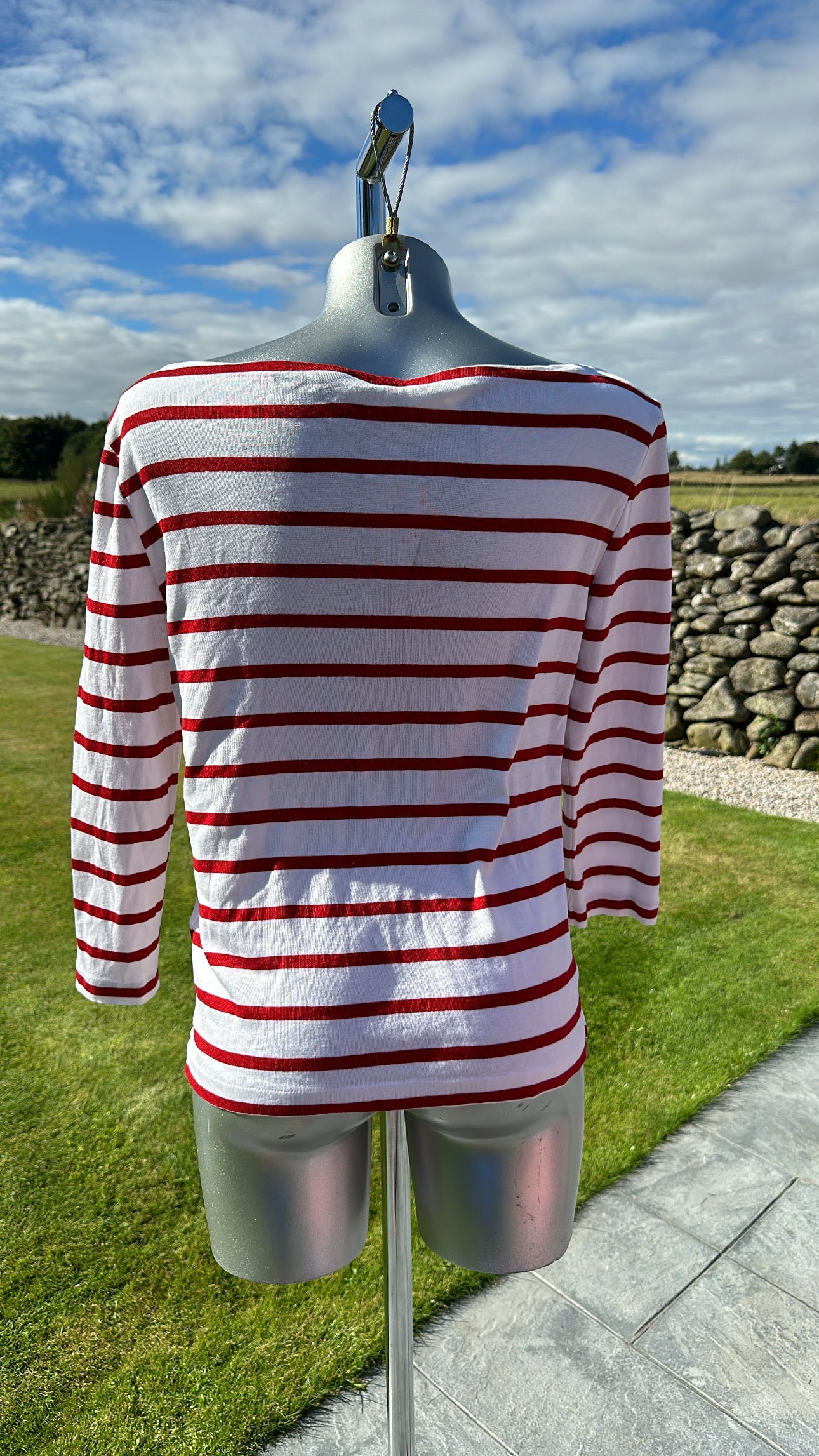 Polo Ralph Lauren red strip long sleeved top size L (upto size 14)