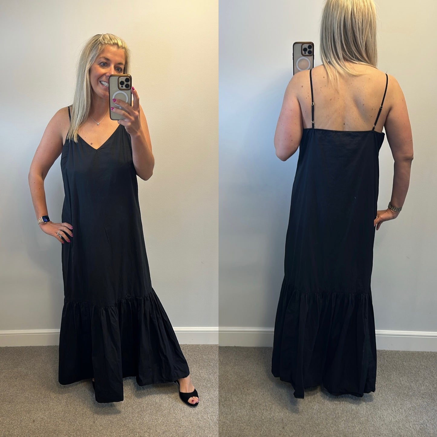 Michael Kors black strappy dress would fit up to size 16