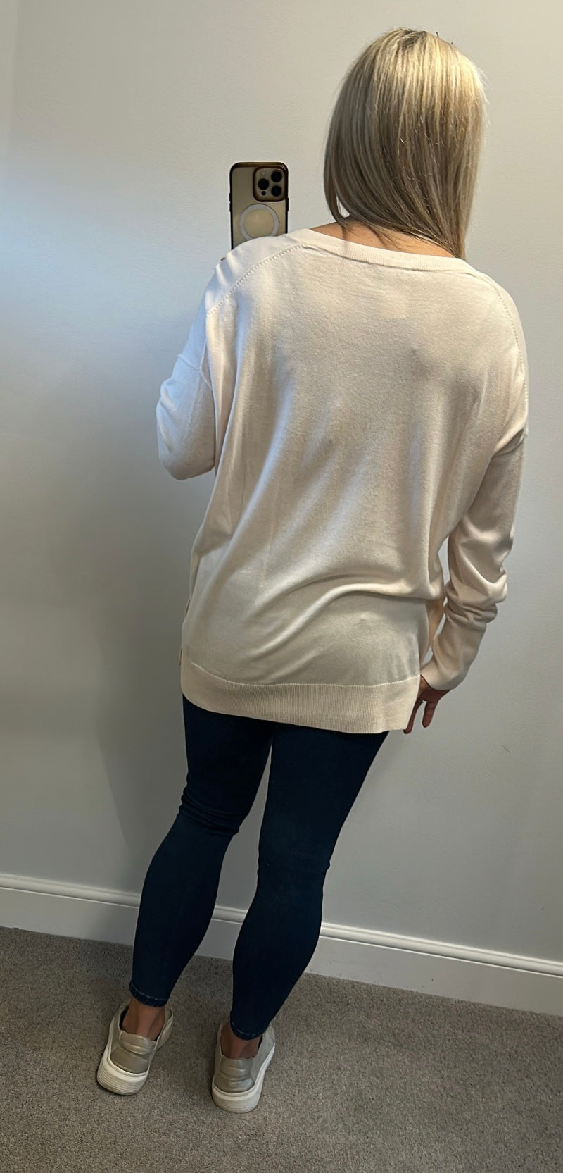 White label “white company” cotton Rose pink V neck jumper size 16