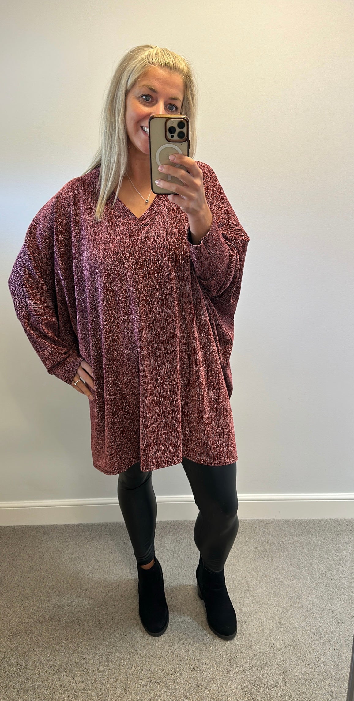 Pink shimmer long top / dress fitting upto size 20+