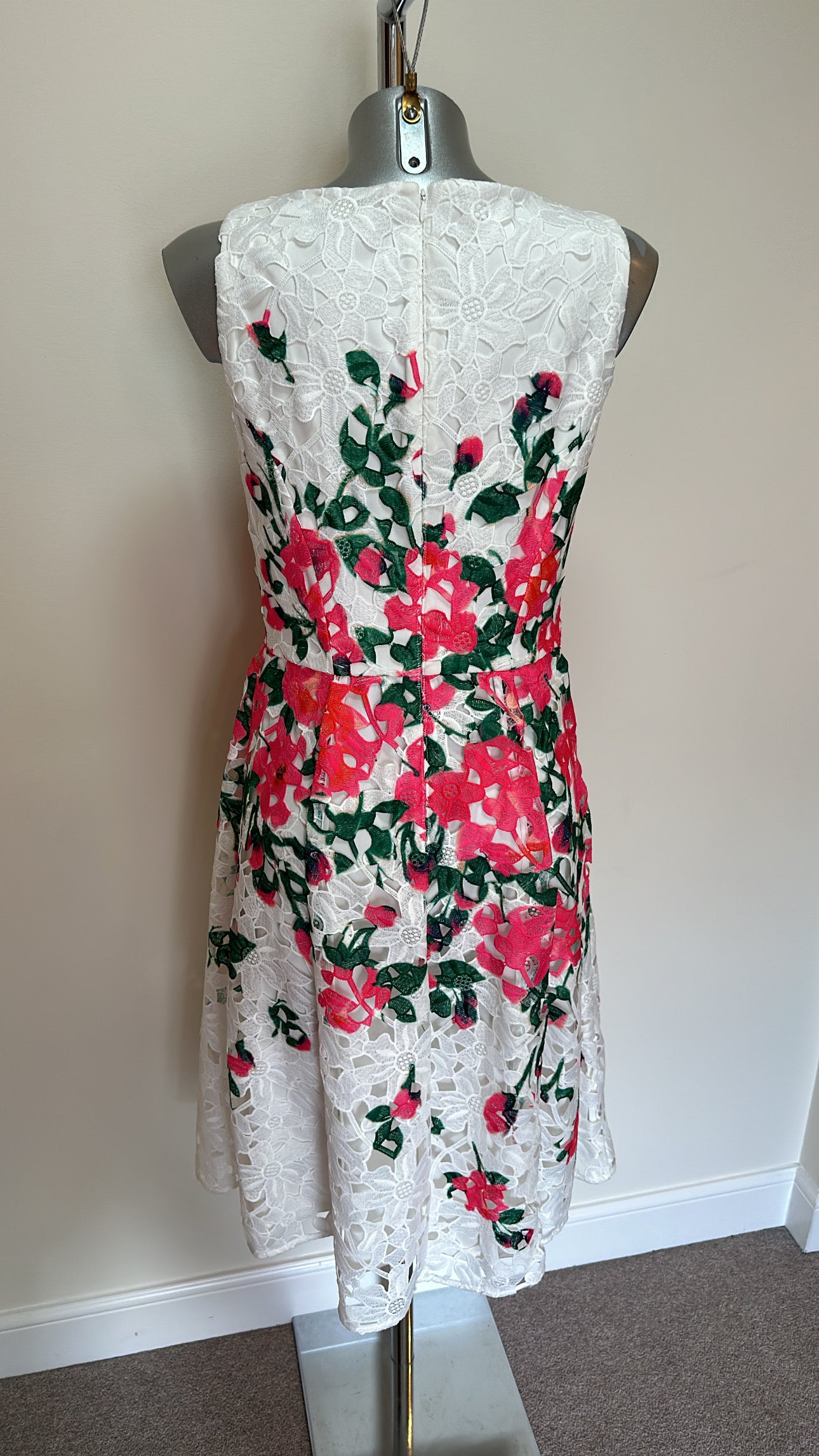 Phase eight white floral lace dress size 12