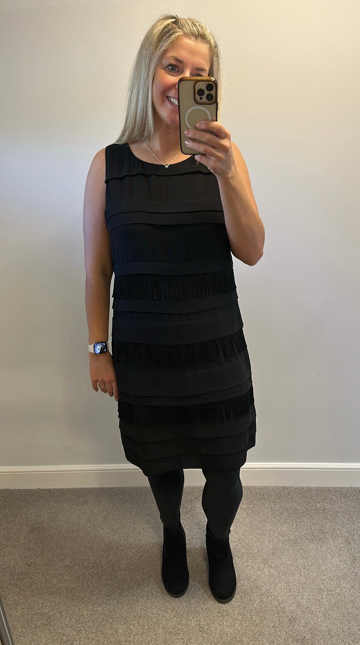 Autograph black tassel dress size 16