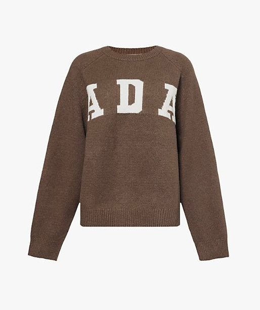 Adanola Women's Brown Knitted Oversized Ada Sweatshirt size L would fit upto size 18