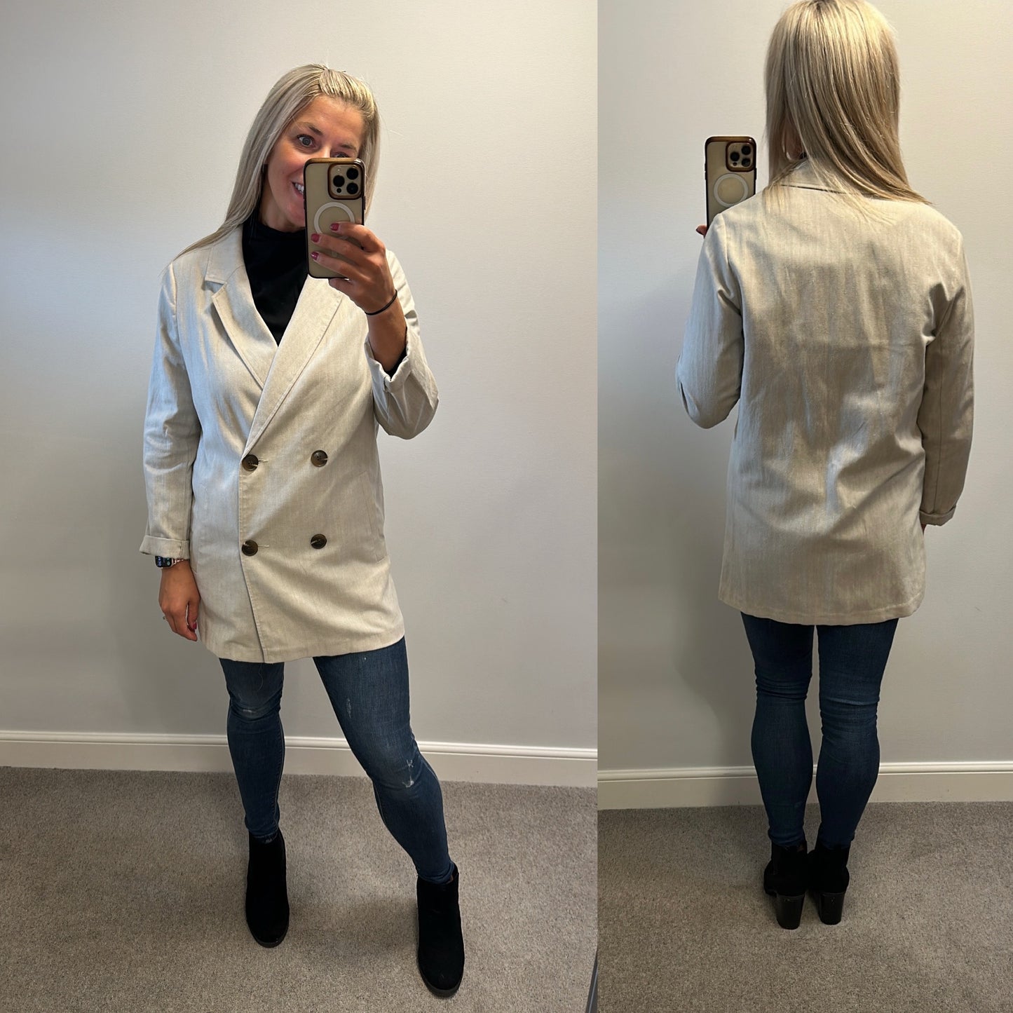 George linen/cotton beige blazer size 12