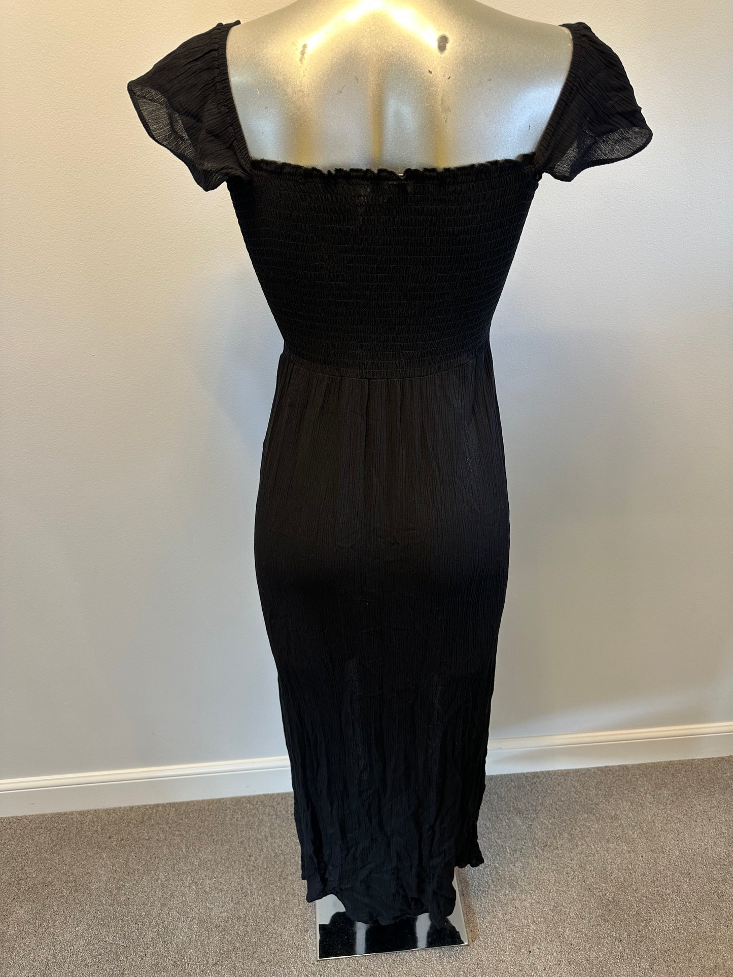New look black dress with split size S would fit up to size 10