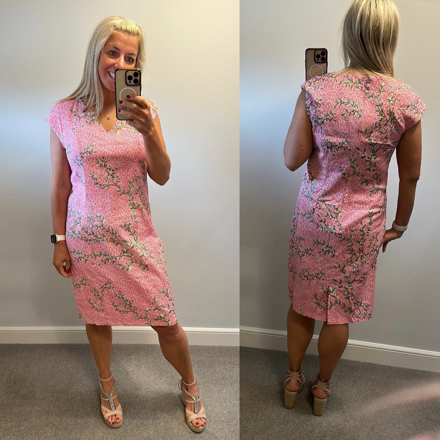 Joe Browns pink floral dress size 16