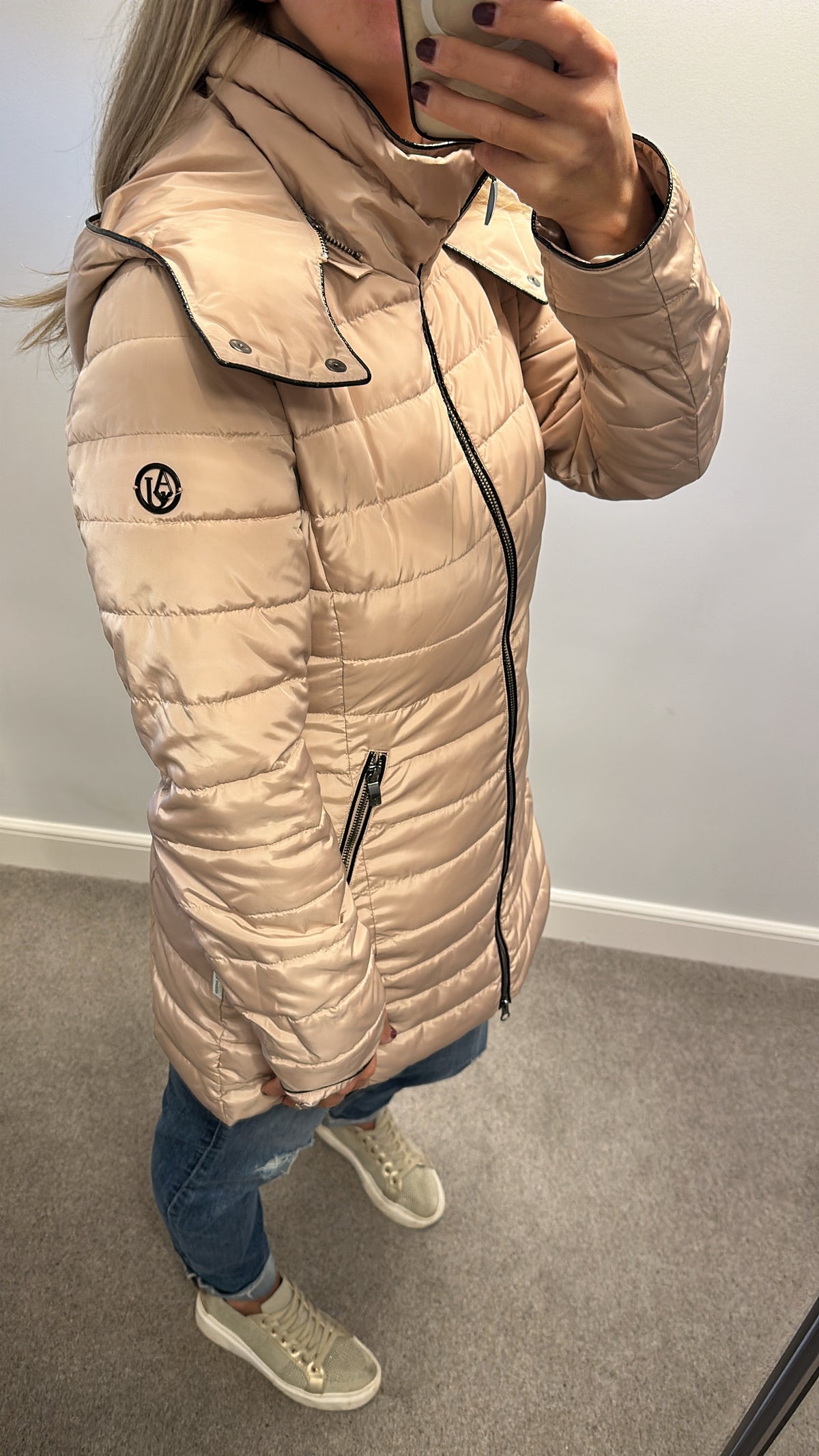 Armani jeans rose gold / beige jacket size 12