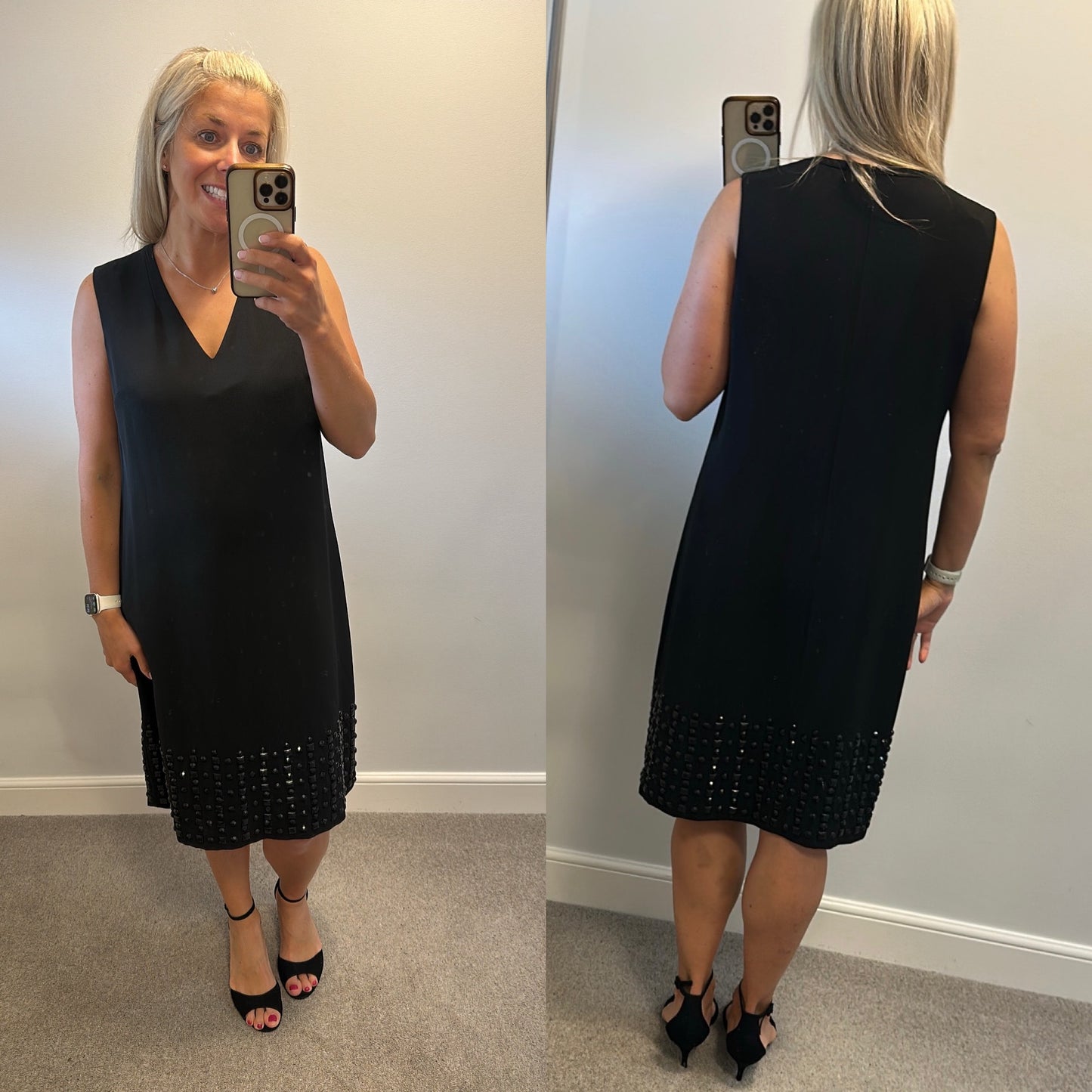 Next black embellished dress size 16 tall