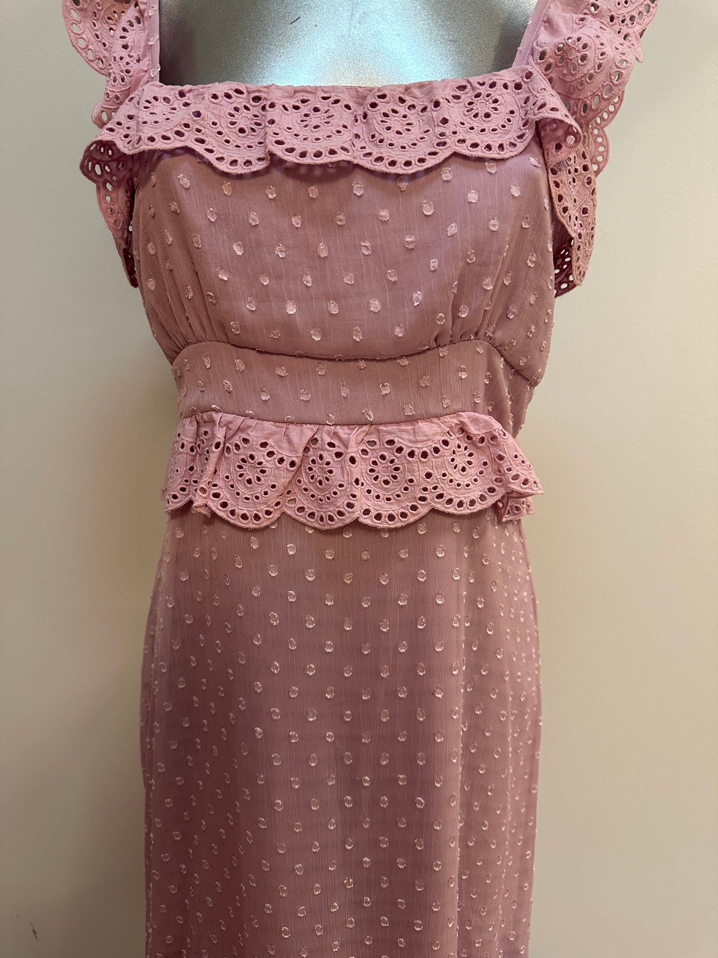Hope & ivy light pink midi dress size 10