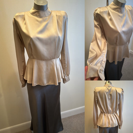 New collection champagne peplum top size 10-12