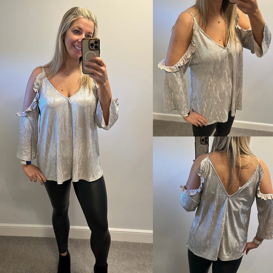 Next shimmer cold shoulder top brand new with tags size 16