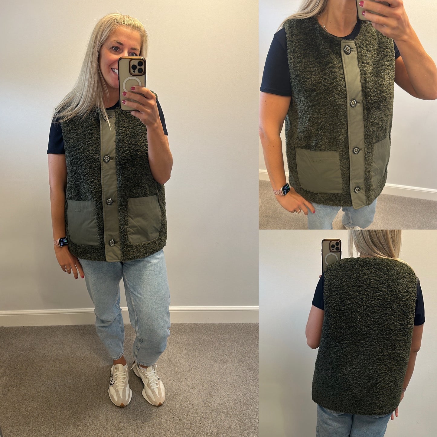Barbour Kintra Borg olive green gilet size 16