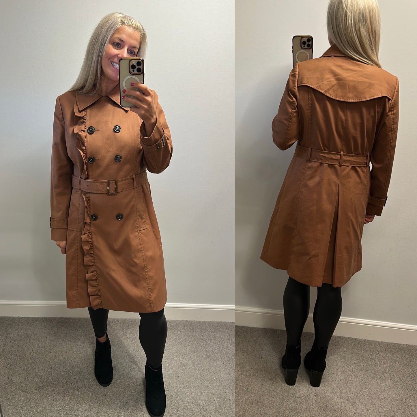 Peruna brown trench coat size 16