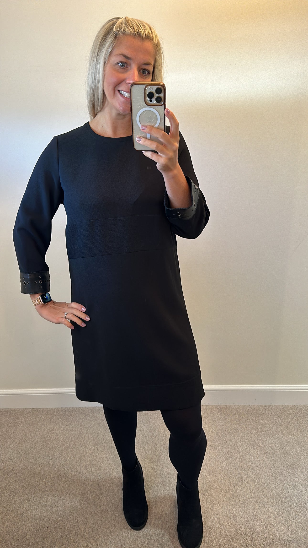 Samsoe Samsoe black dress would fit upto size 16