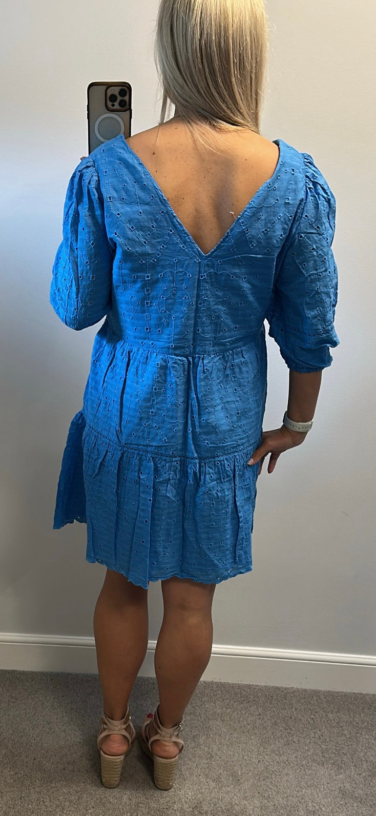 F&F blue embroidered dress size 16