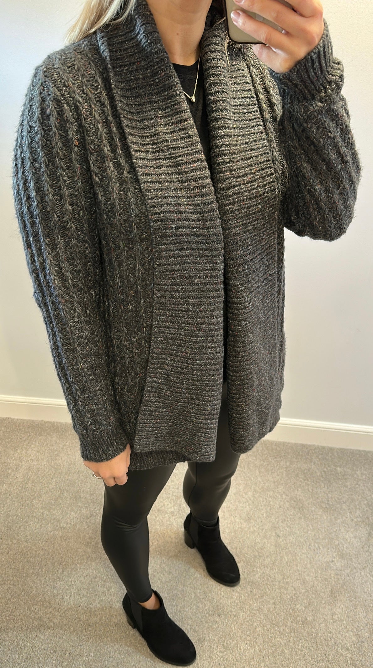 Fat face grey knit cotton cardigan size 18