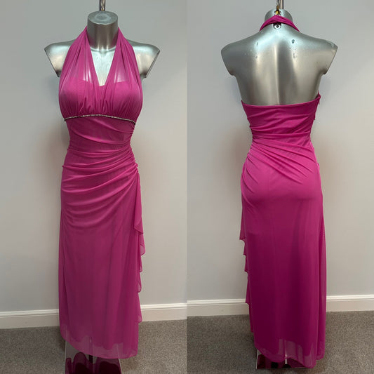 Betsy & Adam pink halterneck evening dress size 10