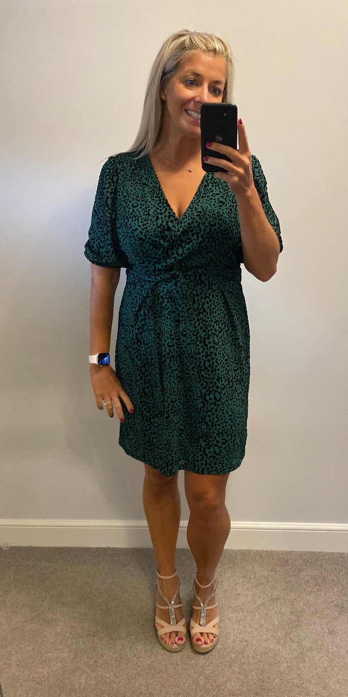 Lenki green print dress size 14 brand new with tags