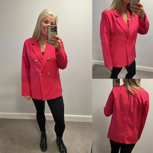 Pink blazer one size fitting upto size 16
