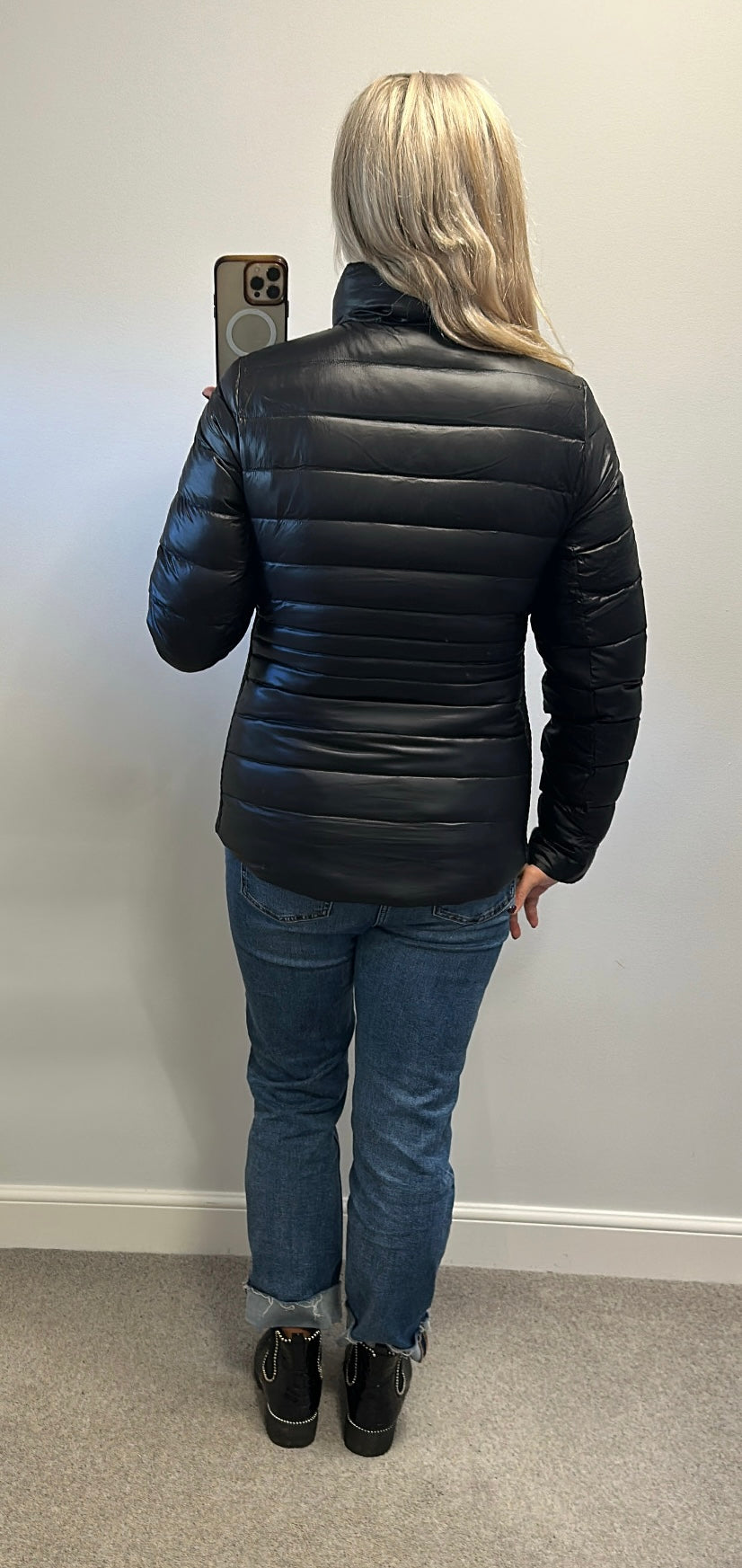 Landsend black jacket size S would fit upto size 12