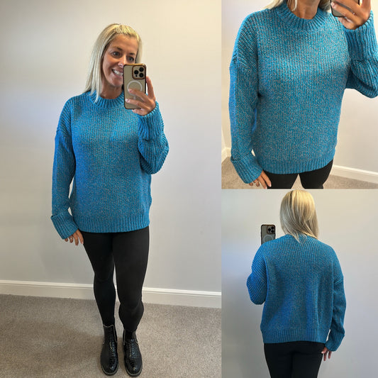 French connection turquoise blue knit jumper brand new with tags size S would fit upto size 14 RRP £65