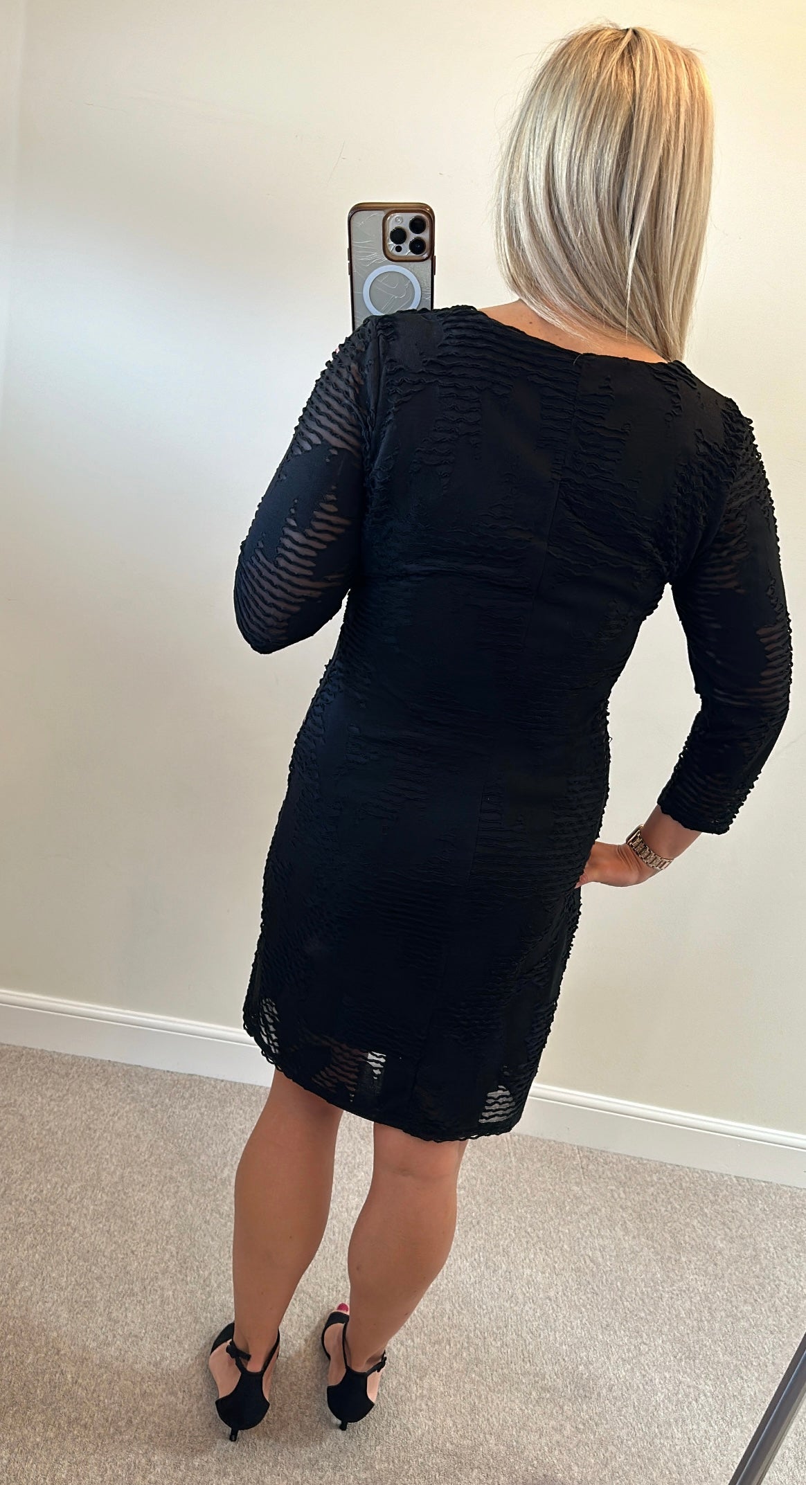 Maille de moiselle black textured dress size 14