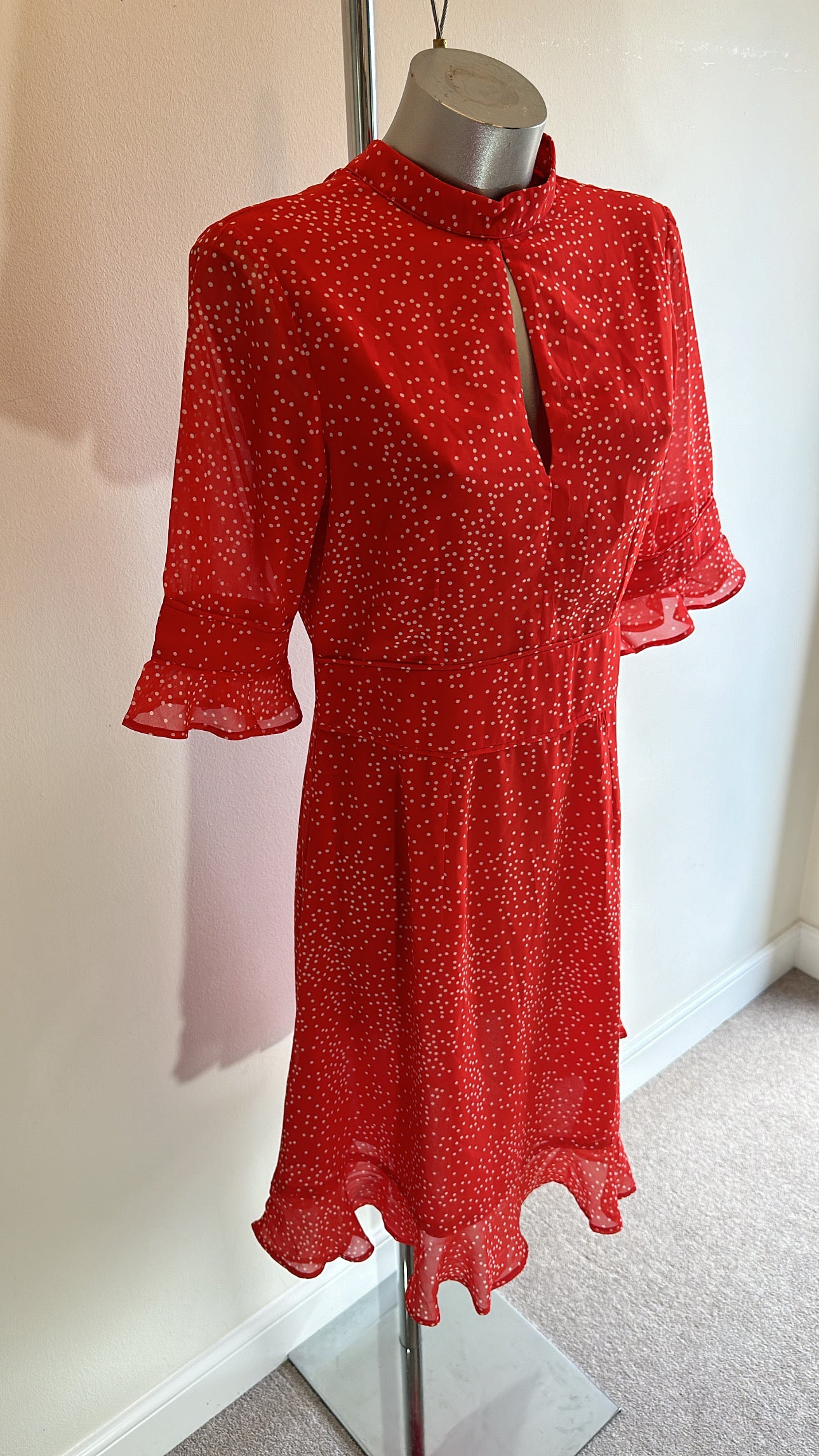 Sosander red / white polka dot dress size 12