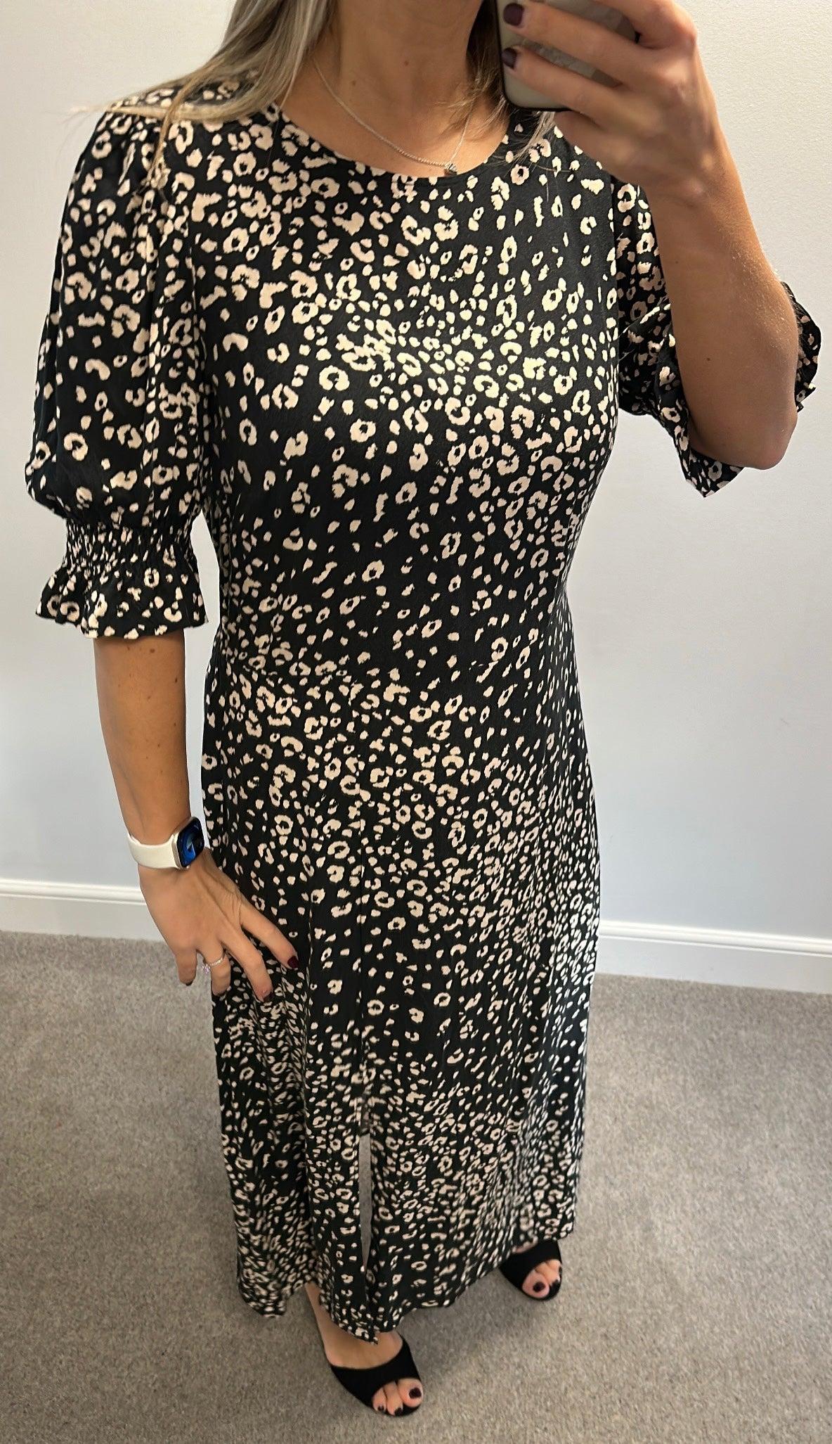 Friends like these black and beige print dress size 16