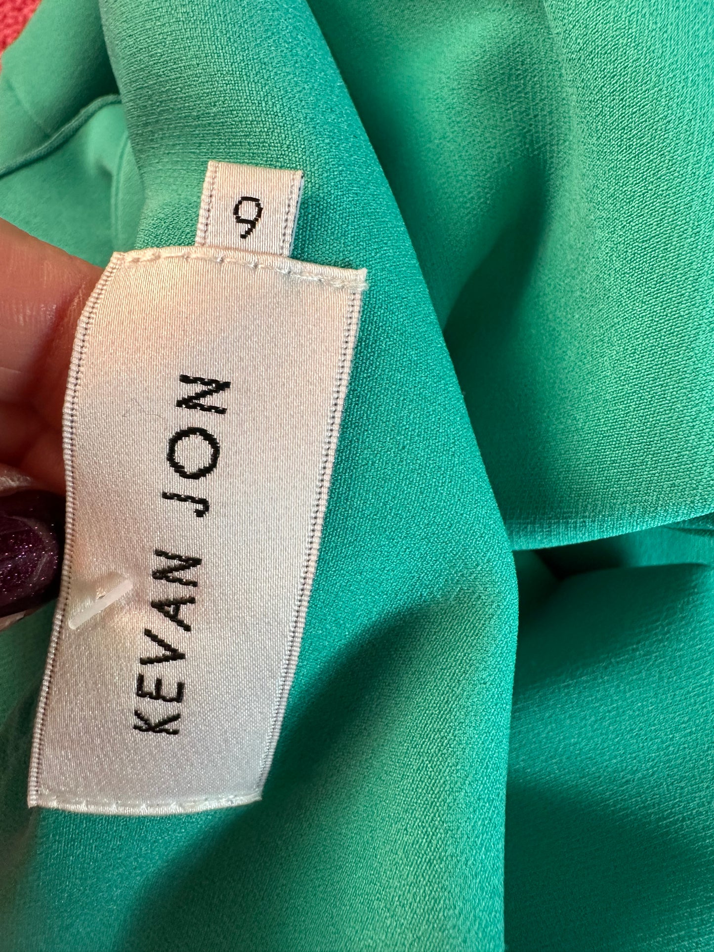 Kevan Jon Kora Roset green dress size 18