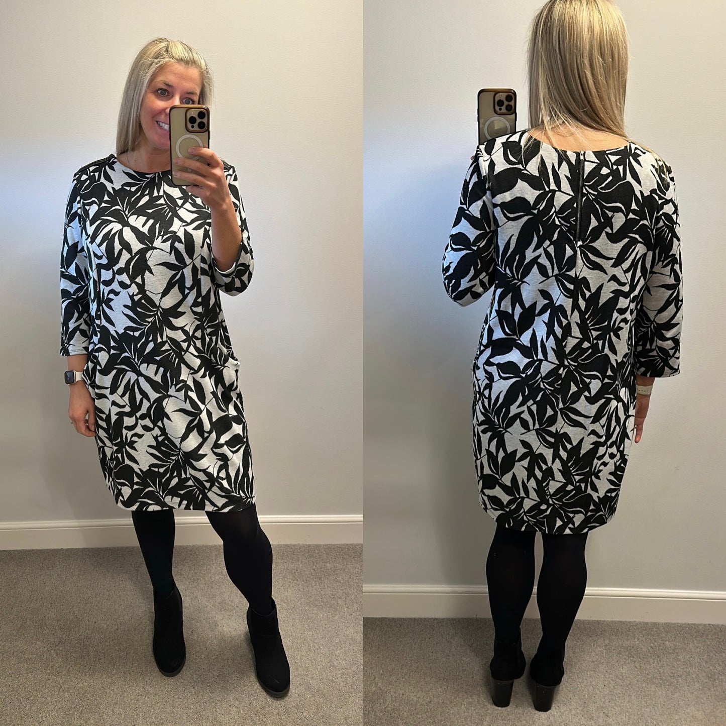 Wallis black floral dress size 18
