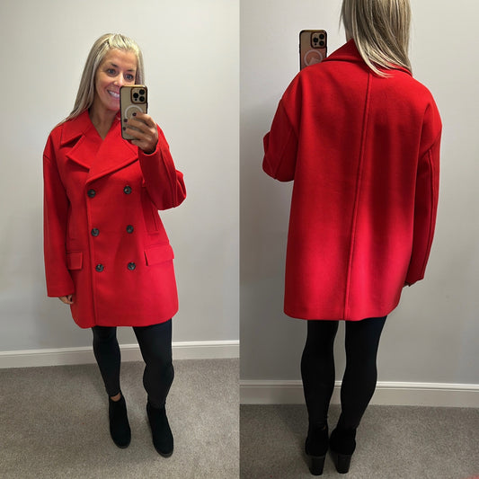 Zara red jacket size XL would fit upto size 18 brand new without tags