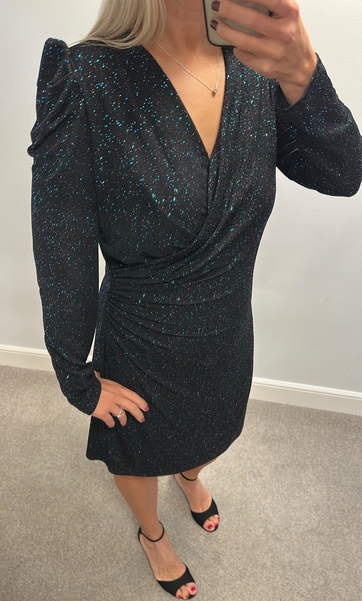 Phase eight black shimmer dress size 16